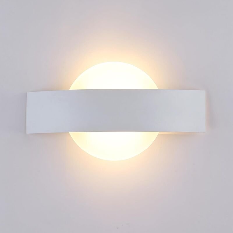 LED-Wandleuchte für den Innenbereich, moderne 7-W-Wandlampe aus Acryl, weiße Gangwandleuchte, 3000 k warmweiße Aluminium...