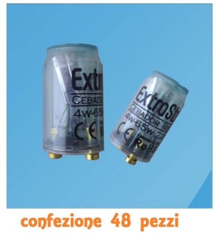 Trade Shop Traesio - Trade Shop - set 48 stück starter neon glühlampen deckenleuchte lampe 4-65W -