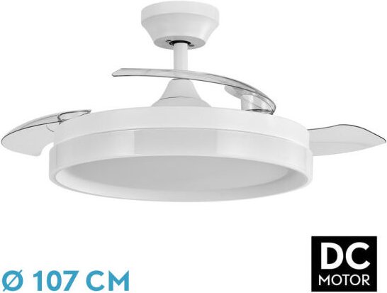 Zenit White DC-Ventilator 72 W, 3 ausfahrbare Flügel