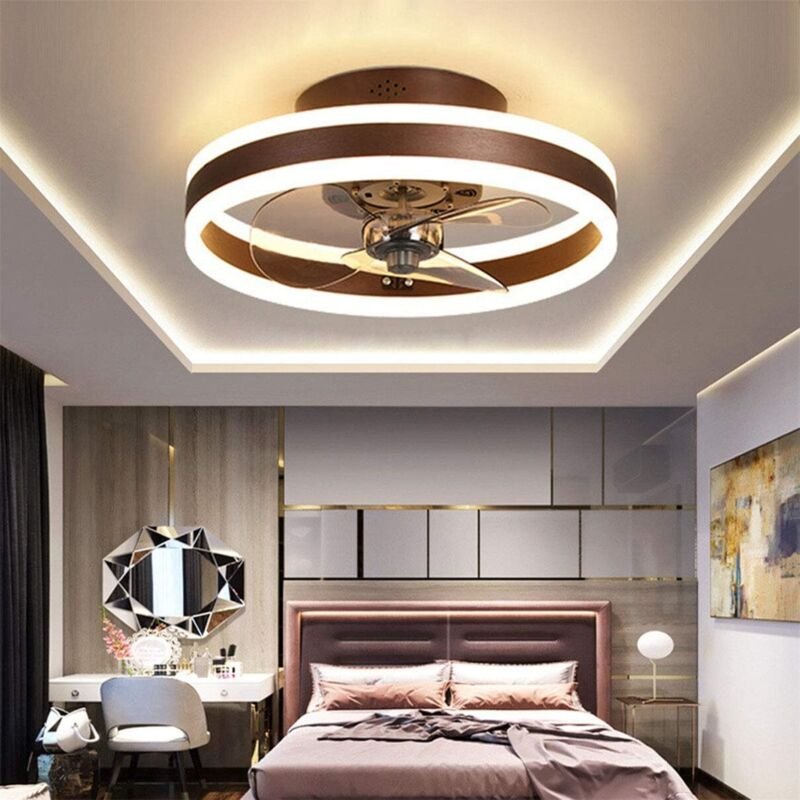 Wendbarer Deckenventilator, leise, Fernbedienung, 6 Geschwindigkeiten, Schlafzimmer-Deckenventilator mit Licht, modernes...