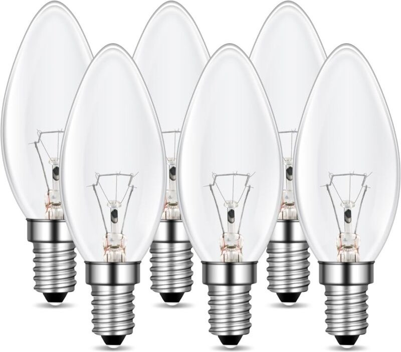 E14 Dimmbare Kerzenbirne 230 V, Kerzenflamme, 2700 K Warmweiß, 400 lm, E14-Schraubsockel, C35 Klar, Dekorative Glühbirne...