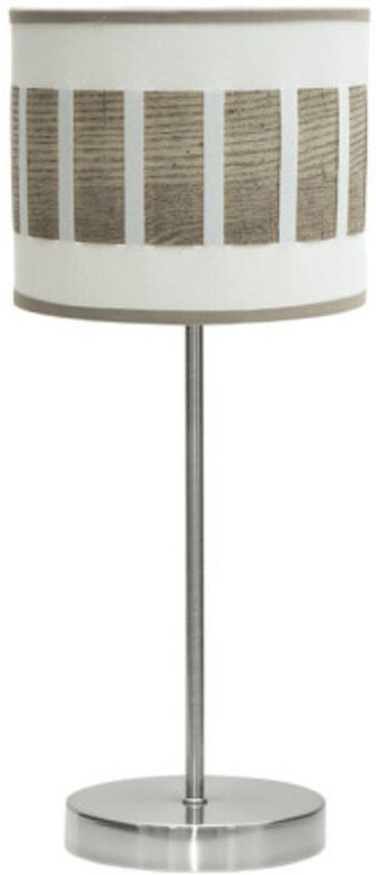 Ivanna tischleuchte 1xe14 nickel/weiß-holz grau 43x17x17 cm