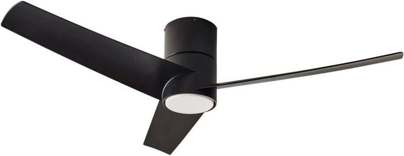 Deckenventilator mit Licht Schwarz aus Eisen und Acryl Fernbedienung 5 Geschwindigkeitsstufen 3 Lichttemperatur Modern W...