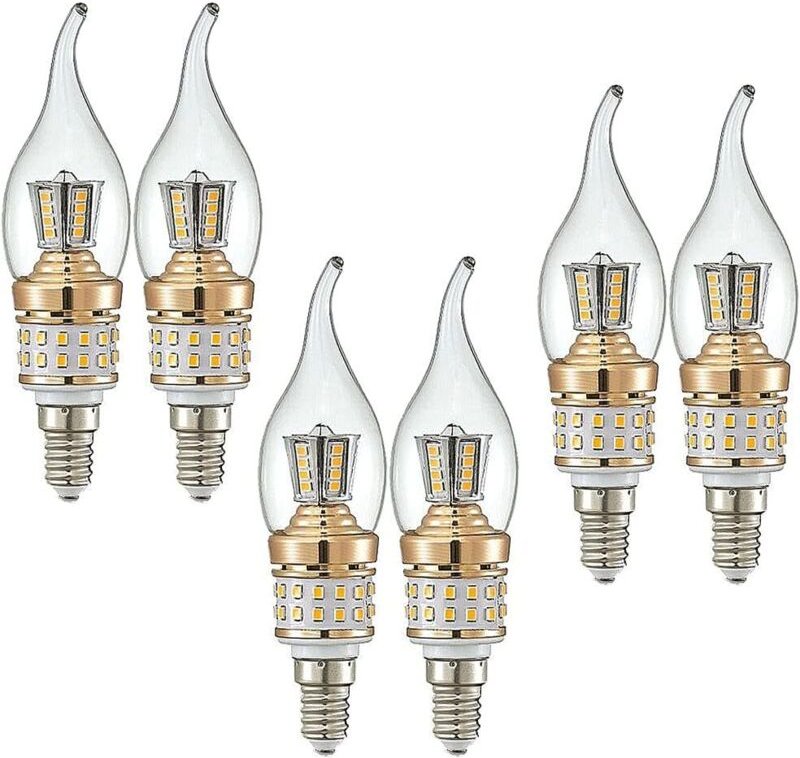 CCYKXA E14 10W LED-Kerzenlampen, kleine Schraubfassungen für Kerzen, nicht dimmbar, warmweiß 3000K, Vintage-Energiesparl...