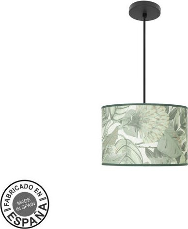 Mode-Anhänger 1xe27 schwarz/grün Blatt regx30x30cm