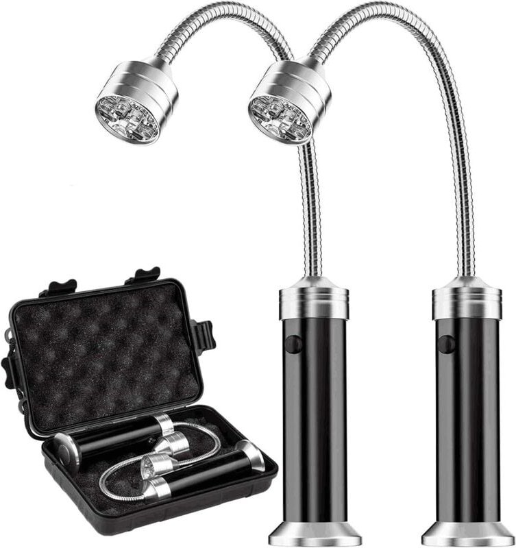 Set aus 2 Grilllampen, Grillgeschenke für Männer und Väter, Outdoor-Grillzubehör, magnetische Basis, superhelle LED, fle...