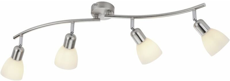 JustLight 4er Spot Karo stahl-weiß 87 x 22 cm E14, max. 40 W Spots