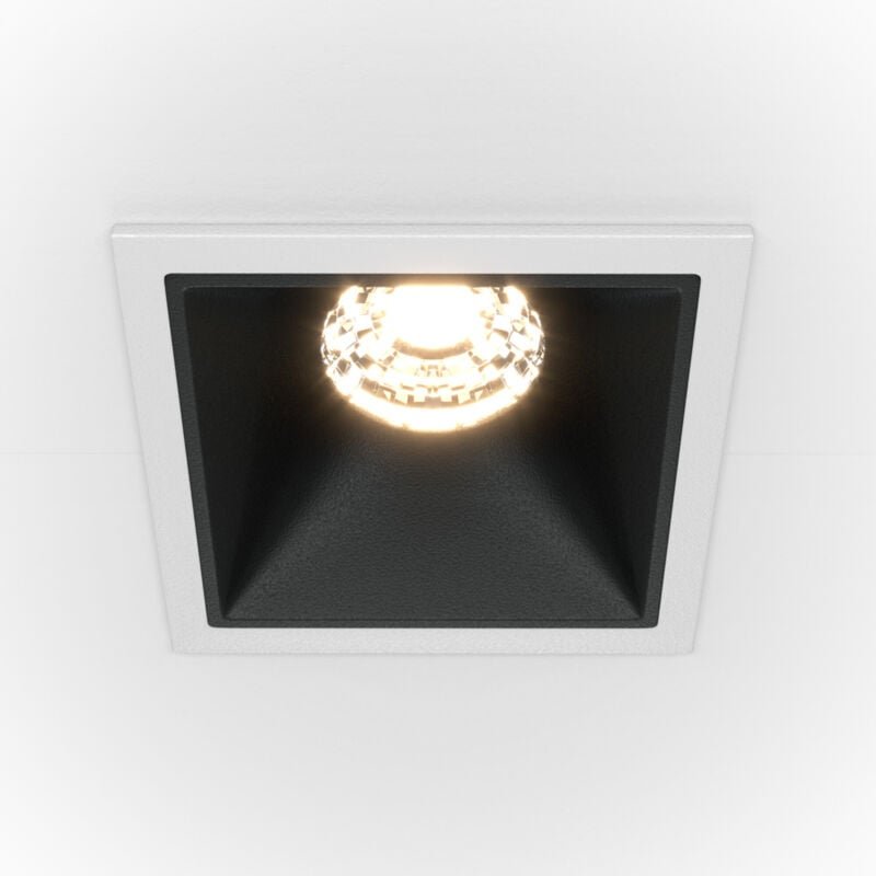 Maytoni - Alfa led Quadratisches Einbau-Downlight Weiß, Schwarz, 450lm, 3000K