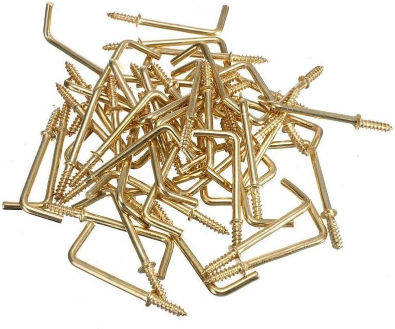 Trade Shop Traesio - Trade Shop - set mit 22 haken schraubhaken mit goldgewinde 1/2' kleinteile zubehör -