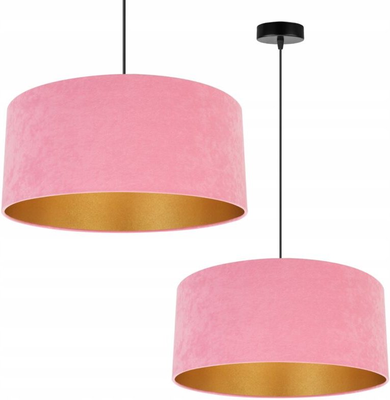 Hängelampe Deckenleuchter Goldener Samt Lampenschirm