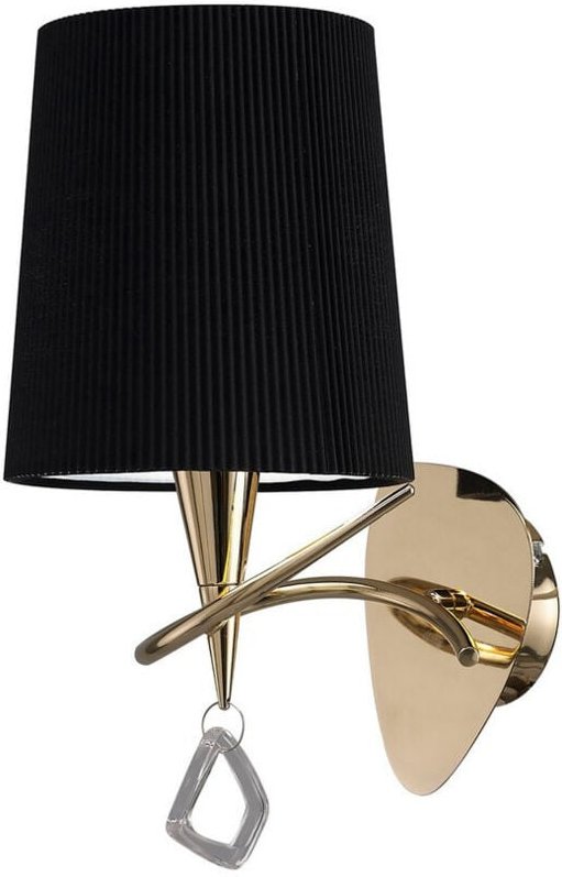 Inspired Mara Wandleuchte geschaltet E14, französischer Gold-Schwarz-Schirm