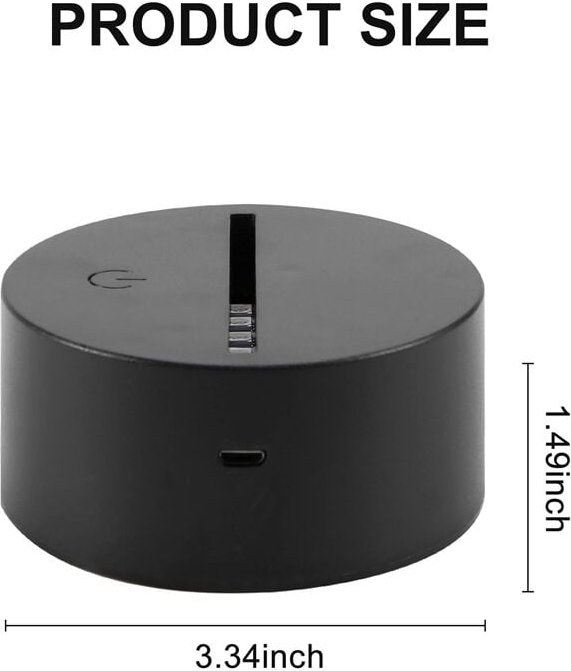 6 StüCk 3D led Licht Lampen Sockel 16 Farben Sockel, Dekorativer für Acryl und Harz Glas (Schwarz)