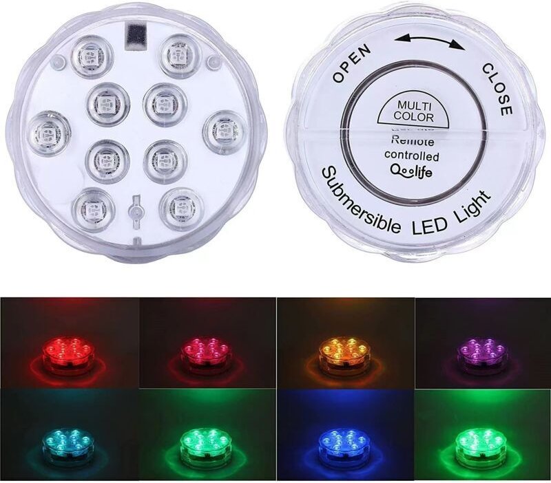 2-teiliges Unterwasserlicht, wasserdichte magnetische Poollichter, LED-Unterwasserlichter mit Fernbedienungs-Timer, IP68...