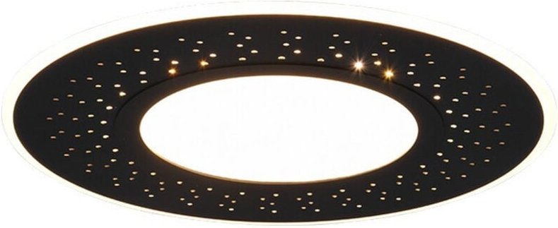 Flache LED Deckenleuchte VERUS mit Fernbedienung, Ø 49cm, Schwarz