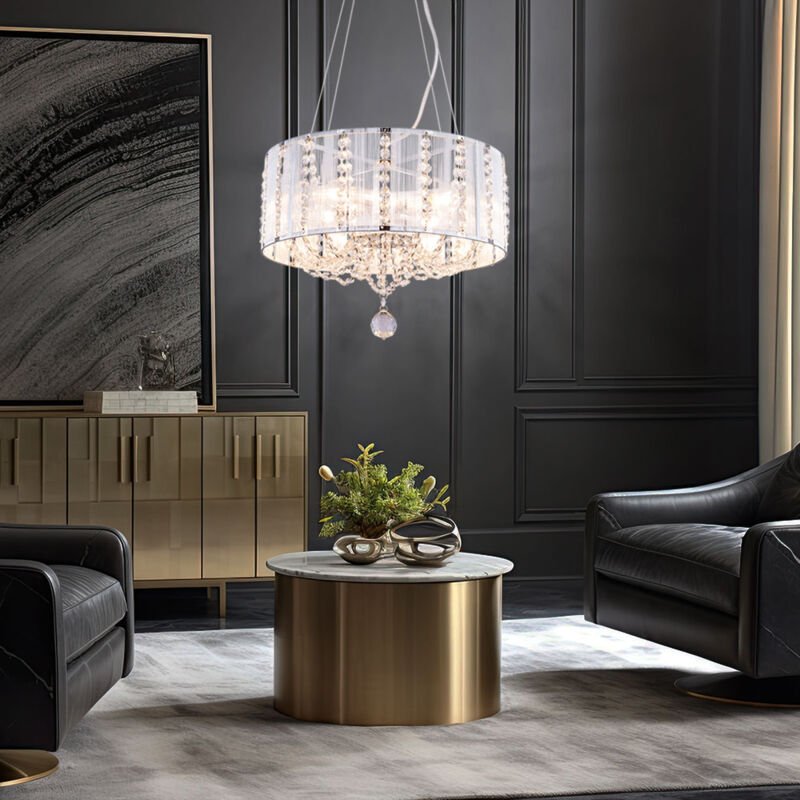 Hängelampe Hängeleuchte Pendelleuchte Pendellampe Wohnzimmerleuchte Esszimmerlampe Kronleuchter, K5 Kristalle 4 Flammig ...