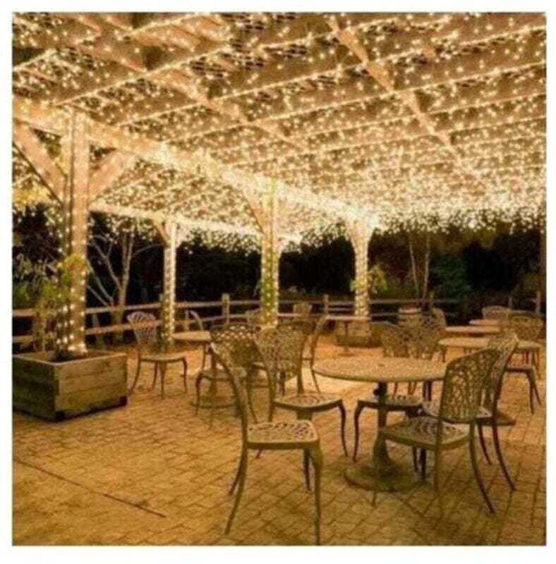 100 m 600 LED-Lichterkette für Karneval, Hochzeit, Außen- und Innenbeleuchtung für den Garten (Warmweiß)
