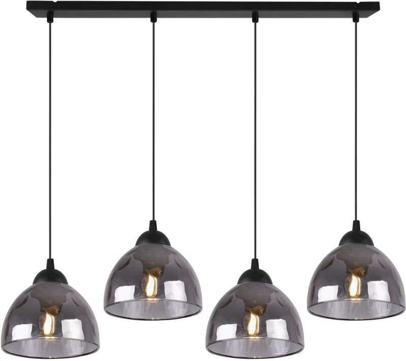 Venice Hängelampe 4 Flache Graphit-Lampenschirme E27 E27