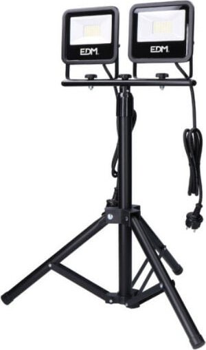 EDM - 2 Led-Projektoren auf Stativ 6400k - 2x30W - 2x2370 Lumen - Schwarz