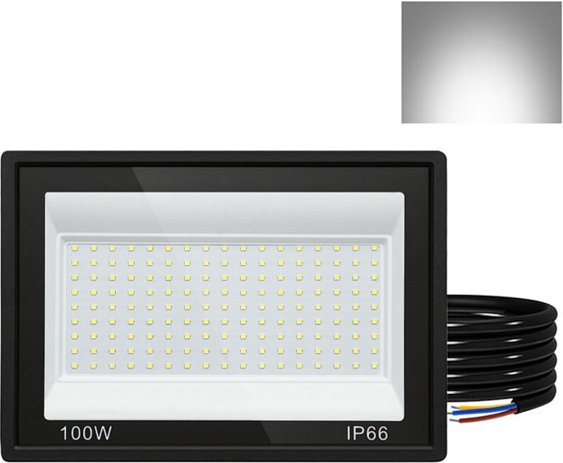 Wolketon LED-Fluter, LED-Strahler, IP66 Außenstrahler, 120° Abstrahlwinkel, 100W 5 Stück, Arbeitsleuchte Kaltweiß 6000K