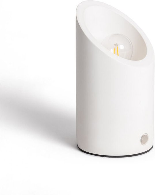 Tischlampe Gips Rise Uplighter mit wiederaufladbarem USB-Akku Weiß