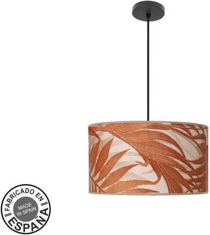 Fabrilamp - Hängeleuchte Mode 2xe27 schwarz/schwarz/Blatt Kessel regx40x40cm m/Diffusor