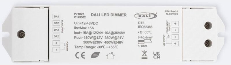 Efectoled - Treiber Dimmbar dali 1 Kanal für Einfarbige LED-Streifen 12-48V kompatibel mit Schalter Weiß