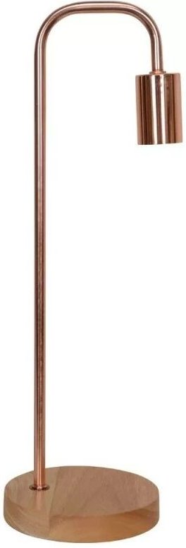 010388 – Stehlampe "Brook" Ø15x49cm – Metalloberfläche mit Kupferbeschichtung – Sockel aus Holz - Opjet