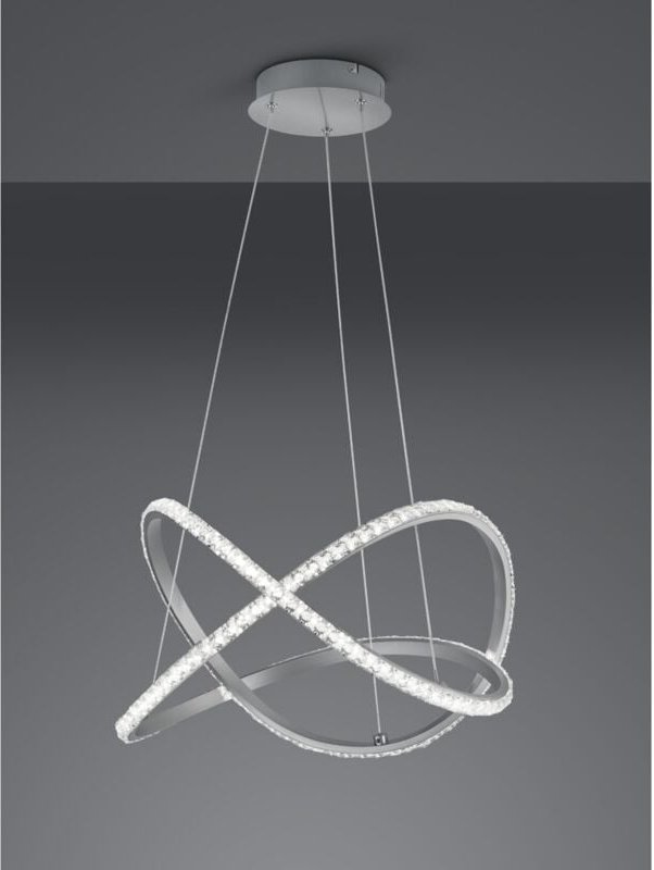 Moderne Pendelleuchte Rubin Led dimmbar RGB Kristalleffekt Ø50 cm Trio Beleuchtung