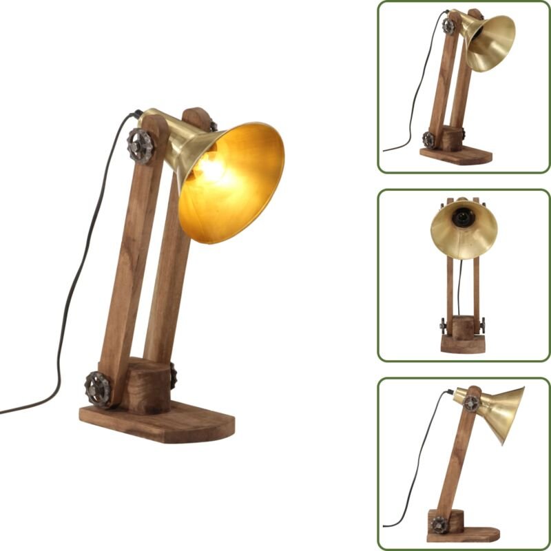 The Living Store Schreibtischlampe 25 W Antik-Messing 23x13x52 cm E27 - Industriestil