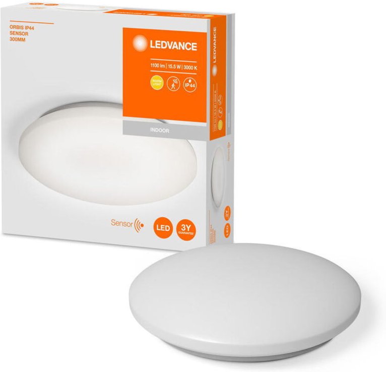 Ledvance - led Deckenleuchte Orbis Sensor weiß ø 30 cm 15,5W, warmweiß Deckenleuchte