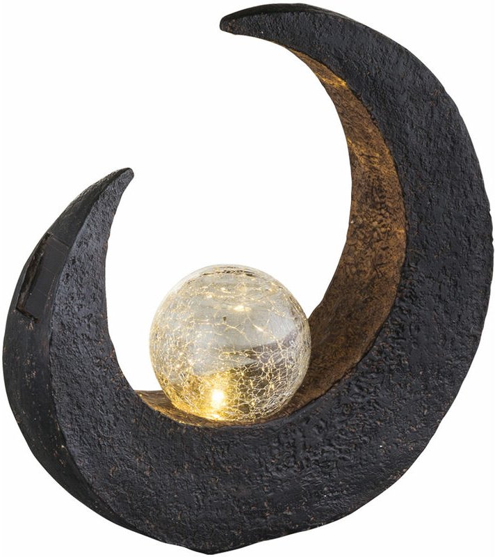 LED Mondsichel Solar Lampe Garten Weg Steh Beleuchtung Veranda Glas Kugel Boden Leuchte Globo 33469