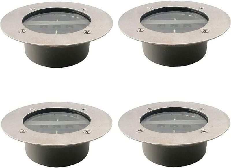 Solarleuchten für den Außenbereich, 4er-Pack 3 LED-Solar-Gartenstrahler, wasserdicht IP65, dekorative Rasenleuchten für ...