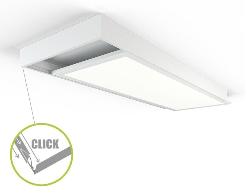 LED Panel Aufbaurahmen Click 30x80cm weiß Aufputz Montagerahmen
