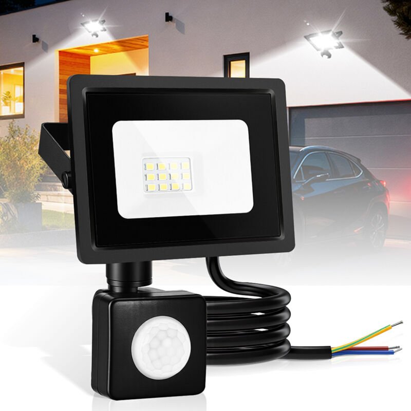 TolleTour LED Strahler mit Bewegungsmelder 4X 10W , 6000K Kaltweiß Außenbeleuchtung Scheinwerfer