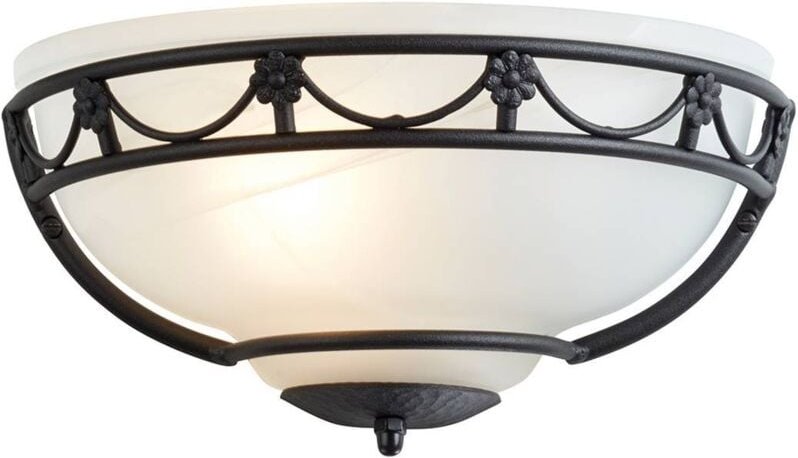 Elstead Carisbrooke - 1 leichte Innenwand-Uplighter Schwarz, E27