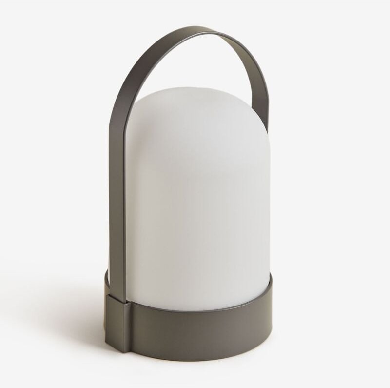 SKLUM Agnese Kabellose LED-Tischleuchte für den Außenbereich Grau Granit