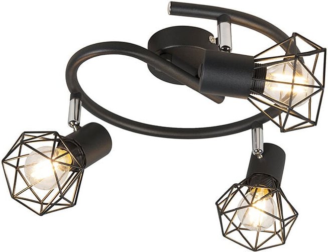 Art Deco Spot schwarz schwenk- und neigbar - Mosh 3