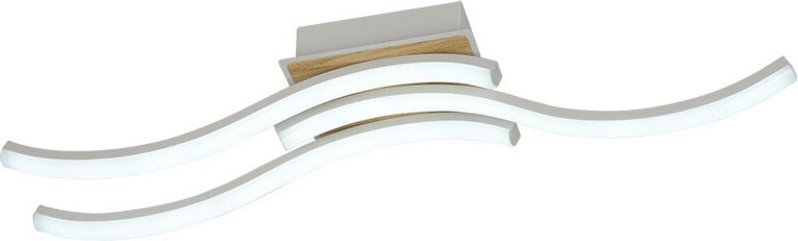 LED Deckenleuchte 48W 5280lm 3000-6500K 62cm Weiß/Buche Dimmbar Murray Serie