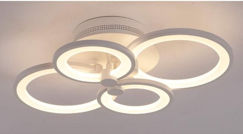 Comely - Dimmbare LED-Deckenleuchte, 57 w, moderne Deckenleuchte mit Fernbedienung/APP, 4 Ringe, runde Design-Deckenlamp...