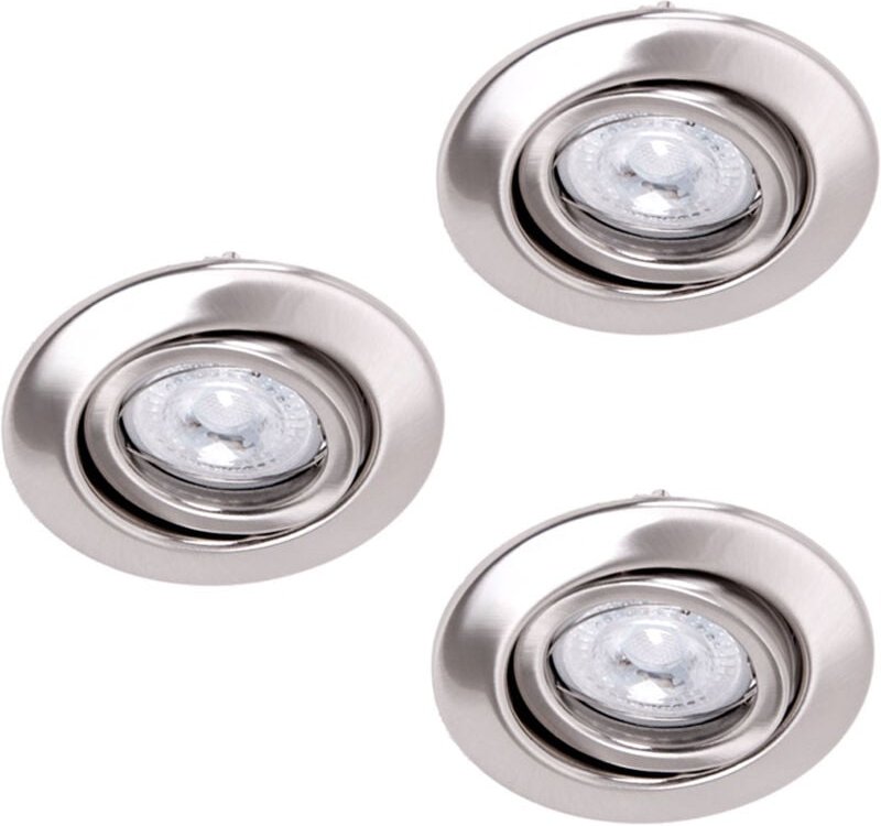 Eglo - 3er Set led Einbau Strahler Spots Leuchten drehbar Lampe gebürstet Paulmann 920.26