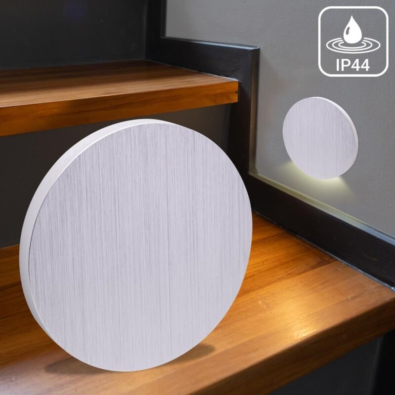 LED Treppenleuchte IP44 Alu-gebürstet - Lichtfarbe: CCT 1,5W - Lichtaustritt: Kato