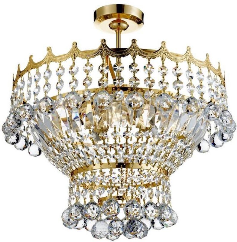 Thumbnail - Searchlight Versailles - 5 Light Crystal Chandelier Gold Finish, E14