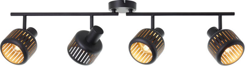 Brilliant - Deckenstrahler Tyas Spotrohr, 84 cm Breite, 4 x E14, schwenkbar, Metall, schwarz gold