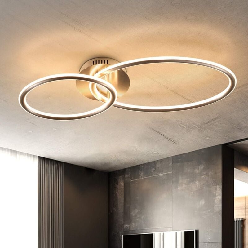 Led Deckenlampe Gbly Wohnzimmer Deckenleuchte Modern Ringe Design Warmweiß Licht 3000K Schlafzimmerlampe 29W aus Eisen u...