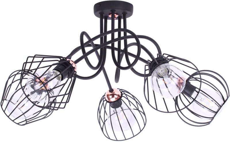 Thumbnail - Schwarze Deckenpendelleuchte LOFT mit Drahtschirmen