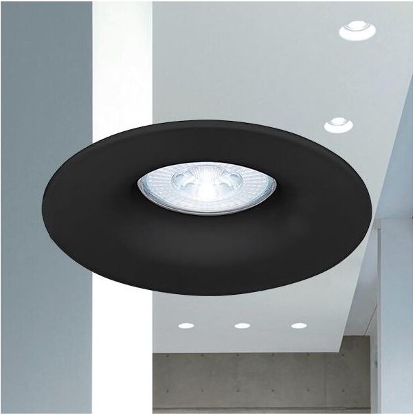 Braytron - Einbaustrahler GU10 Ø75mm Einbauleuchte Rahmen Einbauspots Bohrloch inkl. GU10 Fassung Schwarz