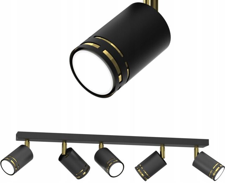 Deckenleuchte Schwarz Gold Bewegliche Led Gu10 Polnische Spot-Reflektorlampe