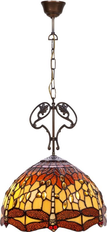 Pendelleuchte mit Gussornament Belle Amber Serie D-30cm