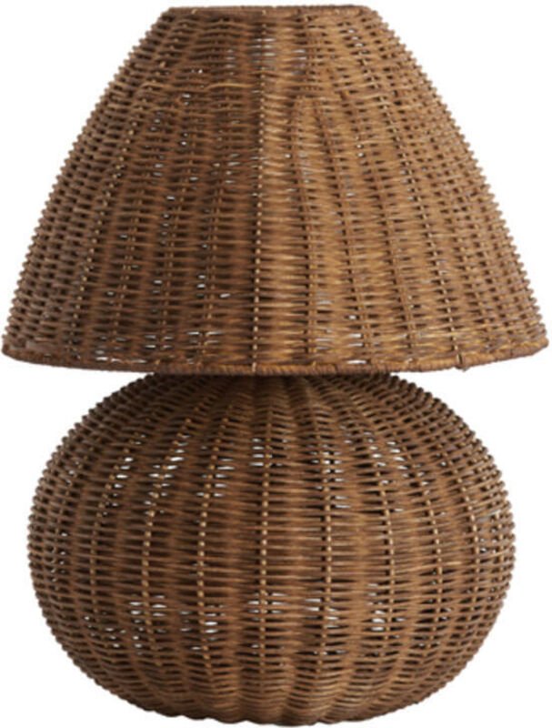 Light & Living - tischlampe - Mavon - braun - rattan - Ø 28cm -