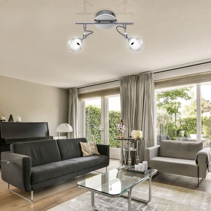 Thumbnail - Globo Lighting - led Deckenstrahler Deckenlampe Deckenleuchte Spotlampe Spotleuchte, 2 Flammig Spots beweglich, Chrom Ac...